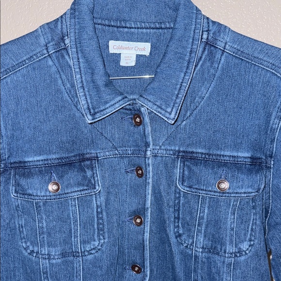 Coldwater Creek Dark Blue Stretchy Jean Jacket - Picture 2 of 8